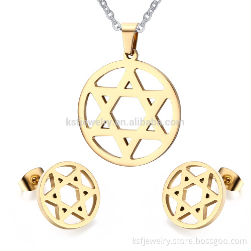 2015 Cheap Necklace And Earrings Sets David Of Star Earrings And Pendant Chain Set